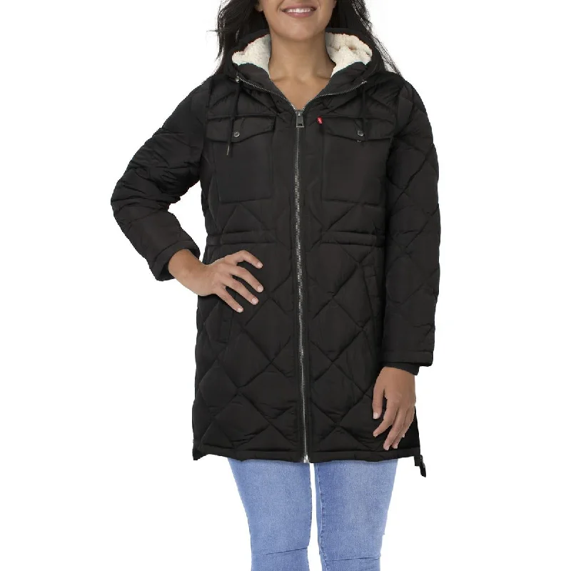 Levi's Womens Plus Shearling Puffer Parka Coat