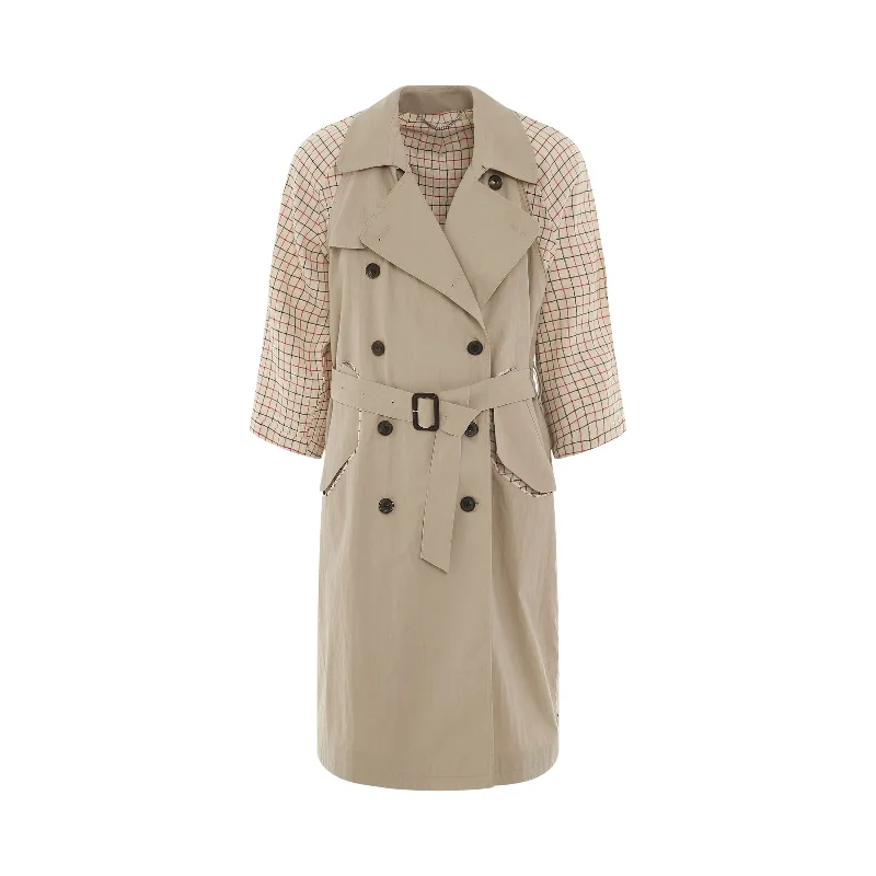 Double Breasted Trench Coat in Sand