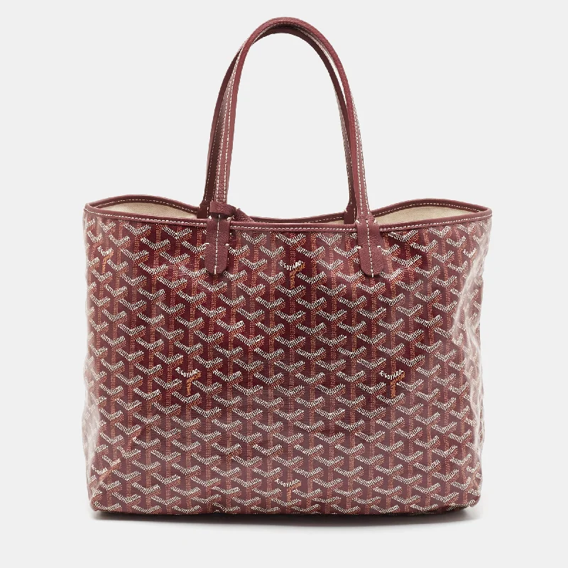 Goyard Burgundy Goyardine Coated Canvas And Leather Saint Louis Pm Tote