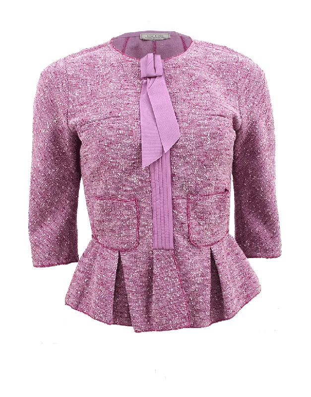 Two Pocket Peplum Tweed Jacket