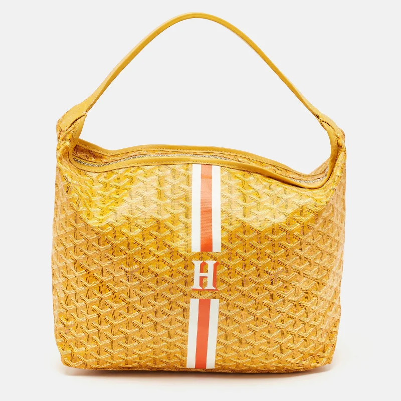 Goyard Yellow Goyardine Coated Canvas Boheme Hobo