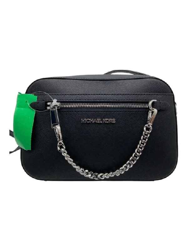 Michael Michael Kors Black Leather Coated SHW Crossbody Bag